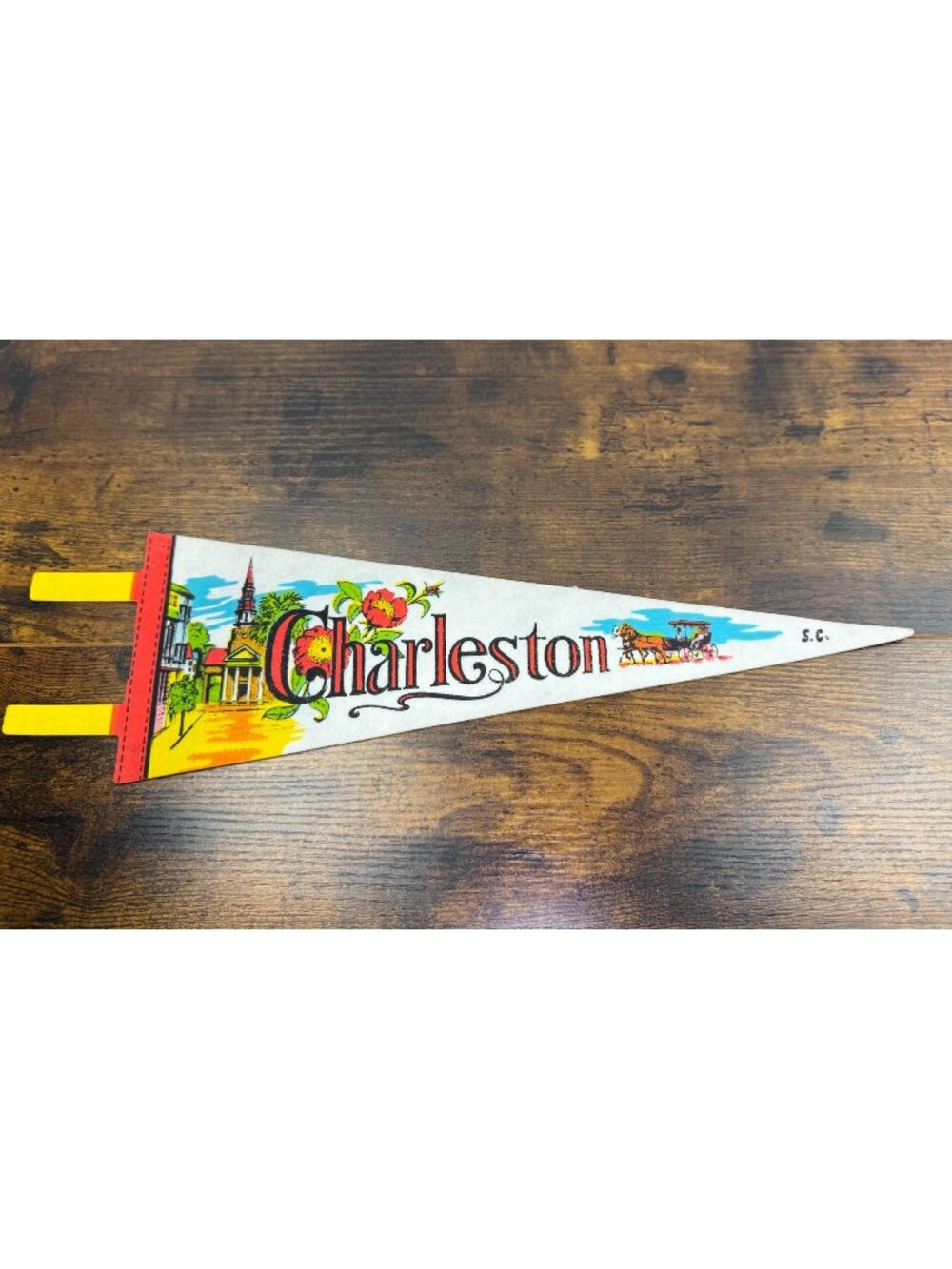 Vintage Charleston SC Felt Pennant 14 inches